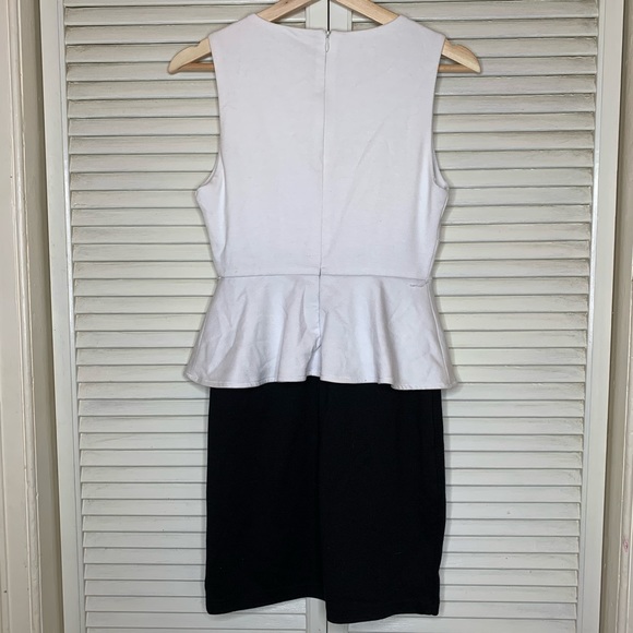 F21 black and white peplum dress M - Picture 6 of 7